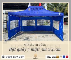 Bạt Quây Nhà Lều Di Động 3 Mặt: 3×4,5M