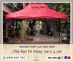 Nhà Bạt Di Động Lục Giác (Đen) 3M X 4,5M Nhà Bạt Di Động Lục Giác (Đen) 3M X 4,5M