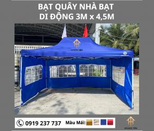 Bạt Quây Nhà Lều Di Động 3 Mặt: 3×4,5M